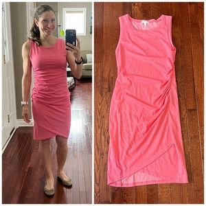 LEITH hot Pink Bodycon Ruched Dress